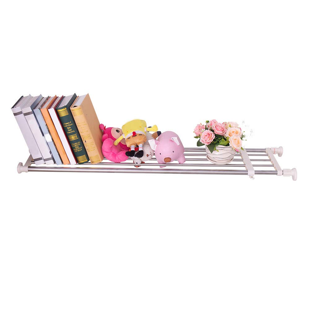 Hershii Tension Shelf Expandable Rod Closet System Heavy Duty Clothes Hanger Adjustable DIY Garage Bathroom Kitchen Storage Organizer Shoe Rack, Plant