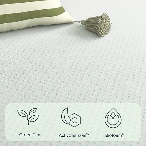 Zinus 3ft Single Mattress Memory Foam Infused with Green Tea - (90 x 190 cm) - 8'' Height - Medium Firm Orthopaedic Support - Lasting Freshness