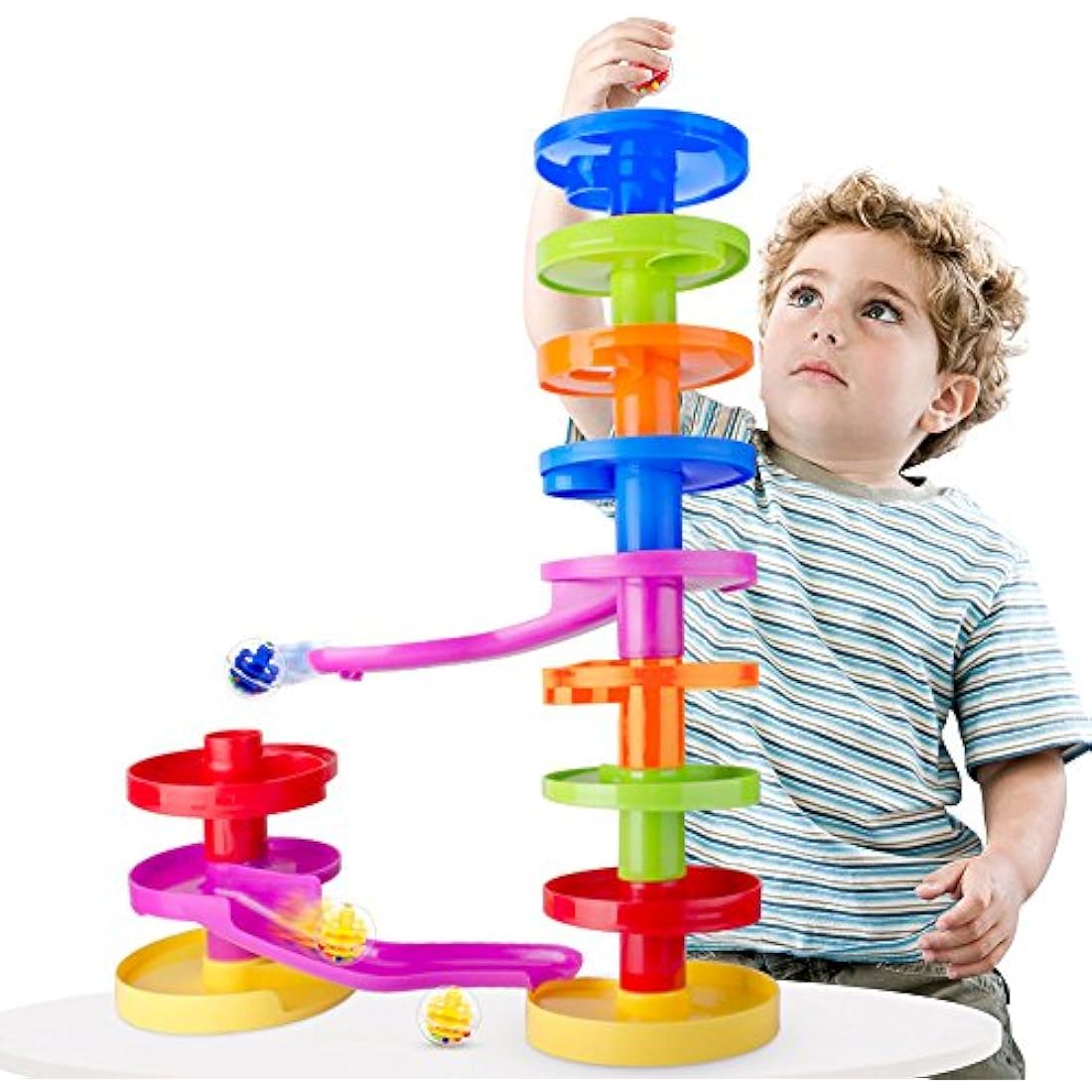 WEofferwhatYOUwant Advanced Ball Drop Toy – Montessori Ball Tower Playset with Bridge for 9+ Months – Promotes Baby Motor Skills & Interactive Learning
