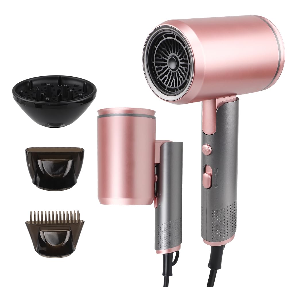 THE FULFIL CIRCLE Ionic Smooth Hair Dryer with Diffuser, 2X Fast with 3 Heat Settings, 2400w Motor &110,000 RPM, Professional Lightweight Hair Dryer