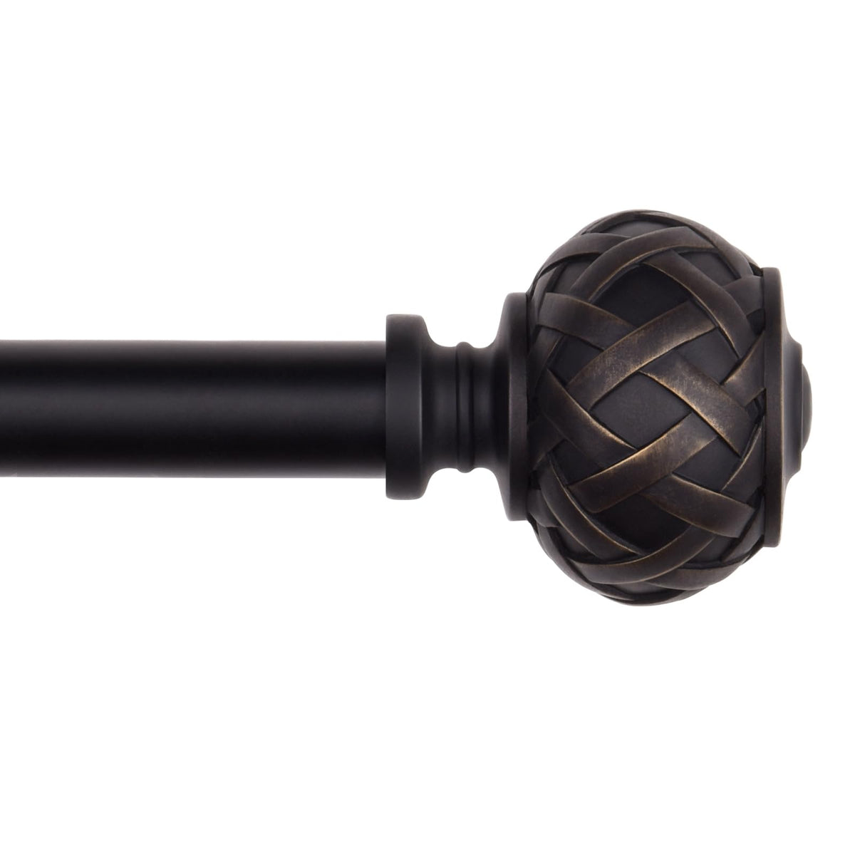 SZXIMU Curtain Pole for Windows 182-365 cm (72 to 144 Inches), Extendable Curtain Rod for Eyelet Curtains Drapery Rod with Netted Texture