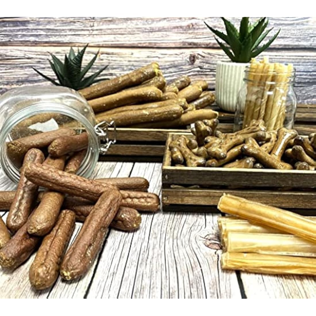 Cigar Chews Thick 5" x 50 Natural Rawhide Dog Treats Pressed Rolls LODC