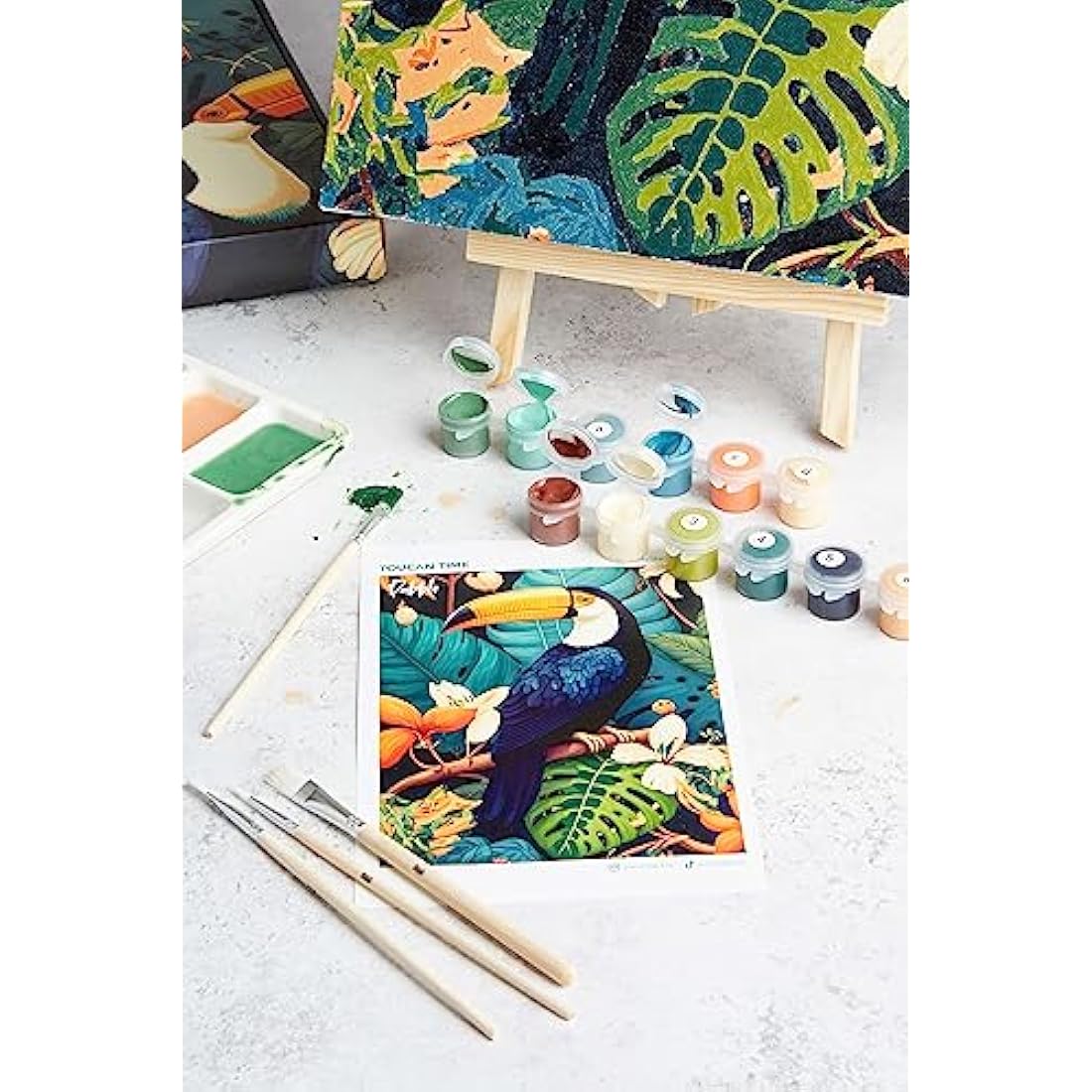 Dabble Paint by Numbers Kit – Paint by Numbers for Adults Beginners with Canvas Frame, Painting Kit for Adults, Flowers Design