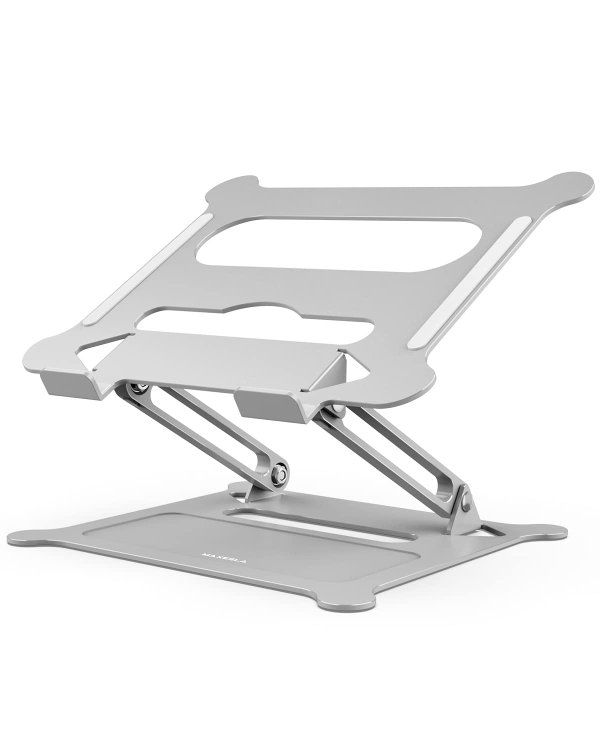 Maxesla Laptop Stand Holder - Aluminum Foldable Portable Ventilated Desktop Laptop Holder, Ergonomic Laptop Stand with Anti-Skid Design