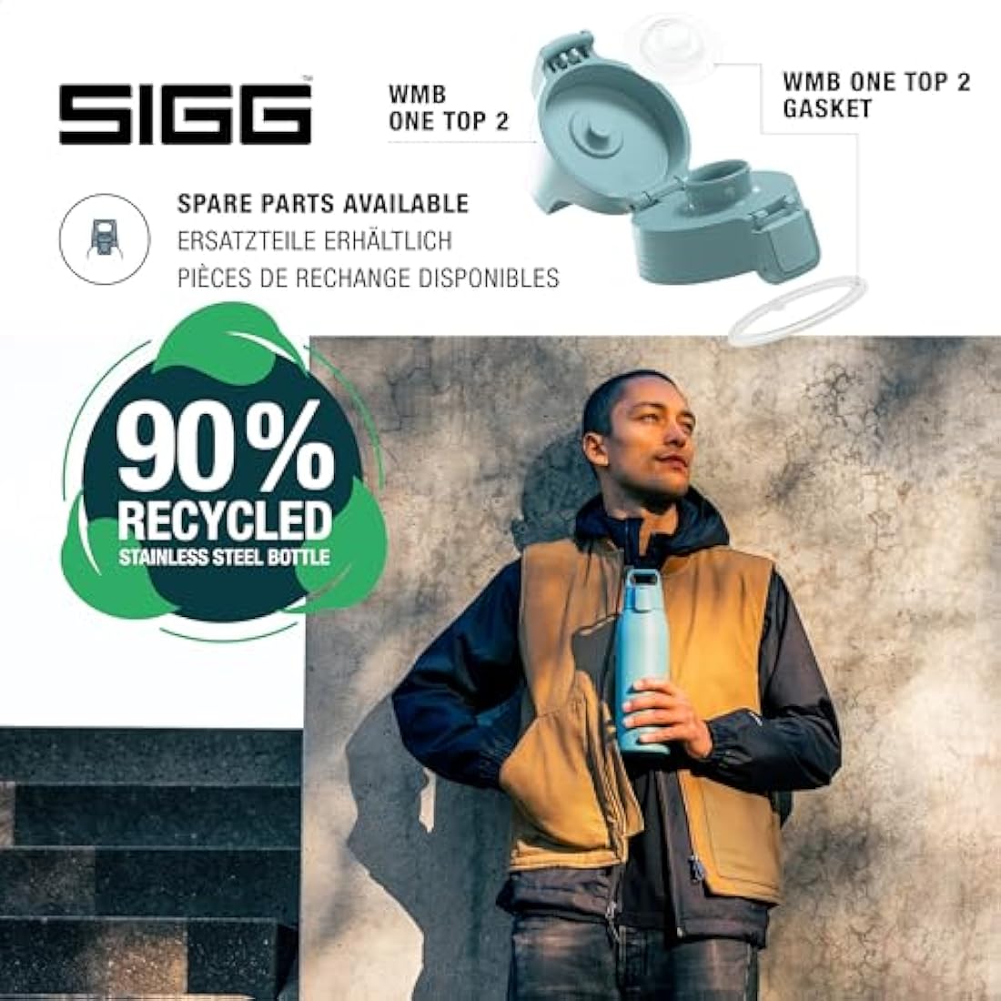 SIGG - Insulated Water Bottle - Shield Therm One - Suitable for Carbonated Beverages - Leakproof - Dishwasher Safe - BPA Free - 90% Recycled Stainless Steel - 0,5L / 0,75L / 1L
