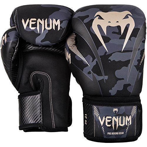 Venum, Impact Boxing Gloves, Unisex Adult, 12 Oz, Dark Camo/Sand