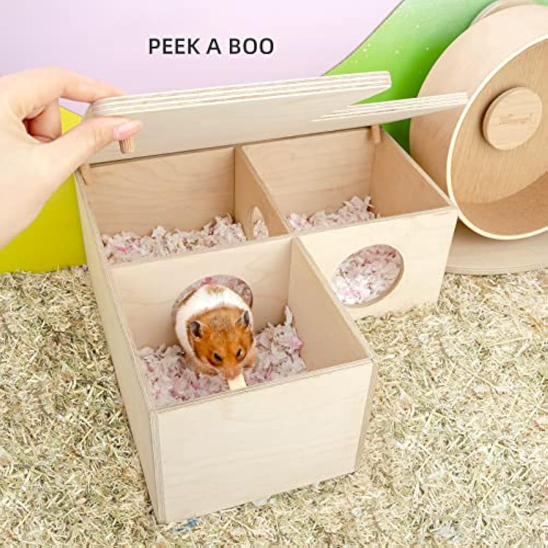 Niteangel Multi-Chamber Hamster House Maze - Multi-Room Hideouts & Tunnel Exploring Toys for Hamster Gerbils Mice Lemmings (3-Room Large)
