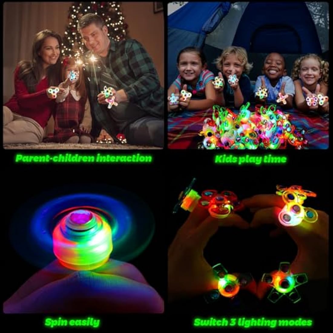 Mikulala Christmas Party Bag Fillers for Kids 24 Pack Light up Rings Back to School Gifts LED Party Favours Glow in The Dark Party Supplies for Kids Birthday Party Prizes