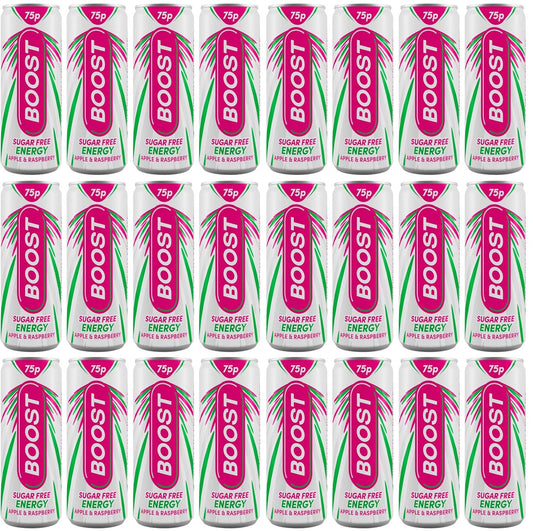 24 x Boost Energy Apple & Raspberry Can - 250ML