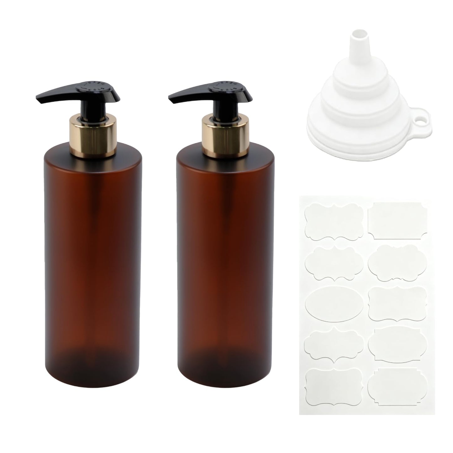 2 Pcs Hand and Dish Soap Dispenser Set, 300 ML Plastic Washing Up Liquid Dispenser Bottles