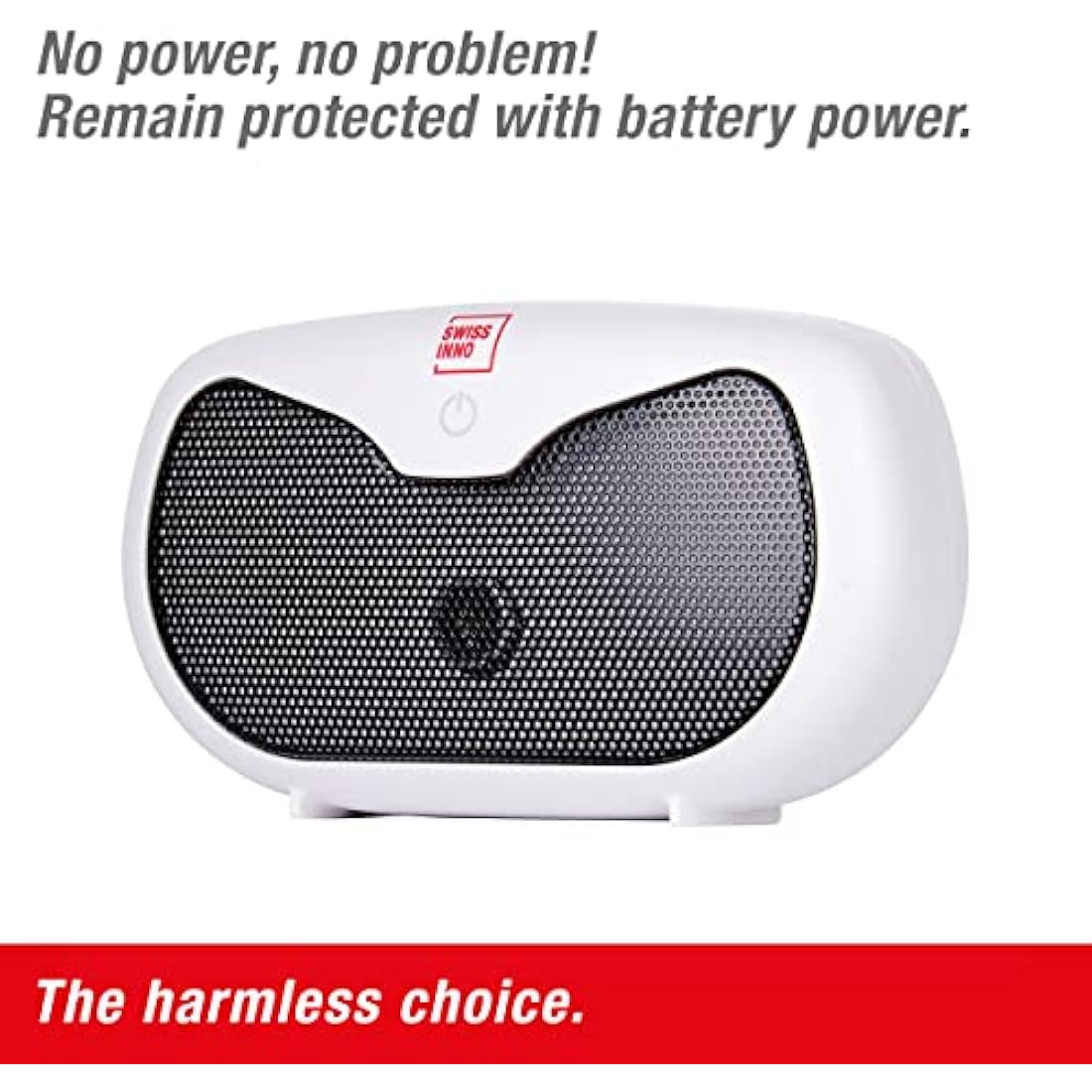 SWISSINNO Battery Ultrasonic Rodent Repeller – Portable Mouse and Rat Deterrent – High-Frequency Ultrasound – 20m² Coverage – 8 x AA Battery Operation – 6–7 Weeks Runtime