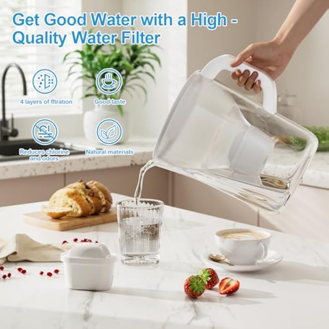 BREOILUTLE Water Filter Cartridges Compatible with Brita® Marella® Jug Kettle, Water Filter Replacement for Brita® Maxtra+® Plus Maxtra Pro® All-in-1 Reduces Impurities (12)