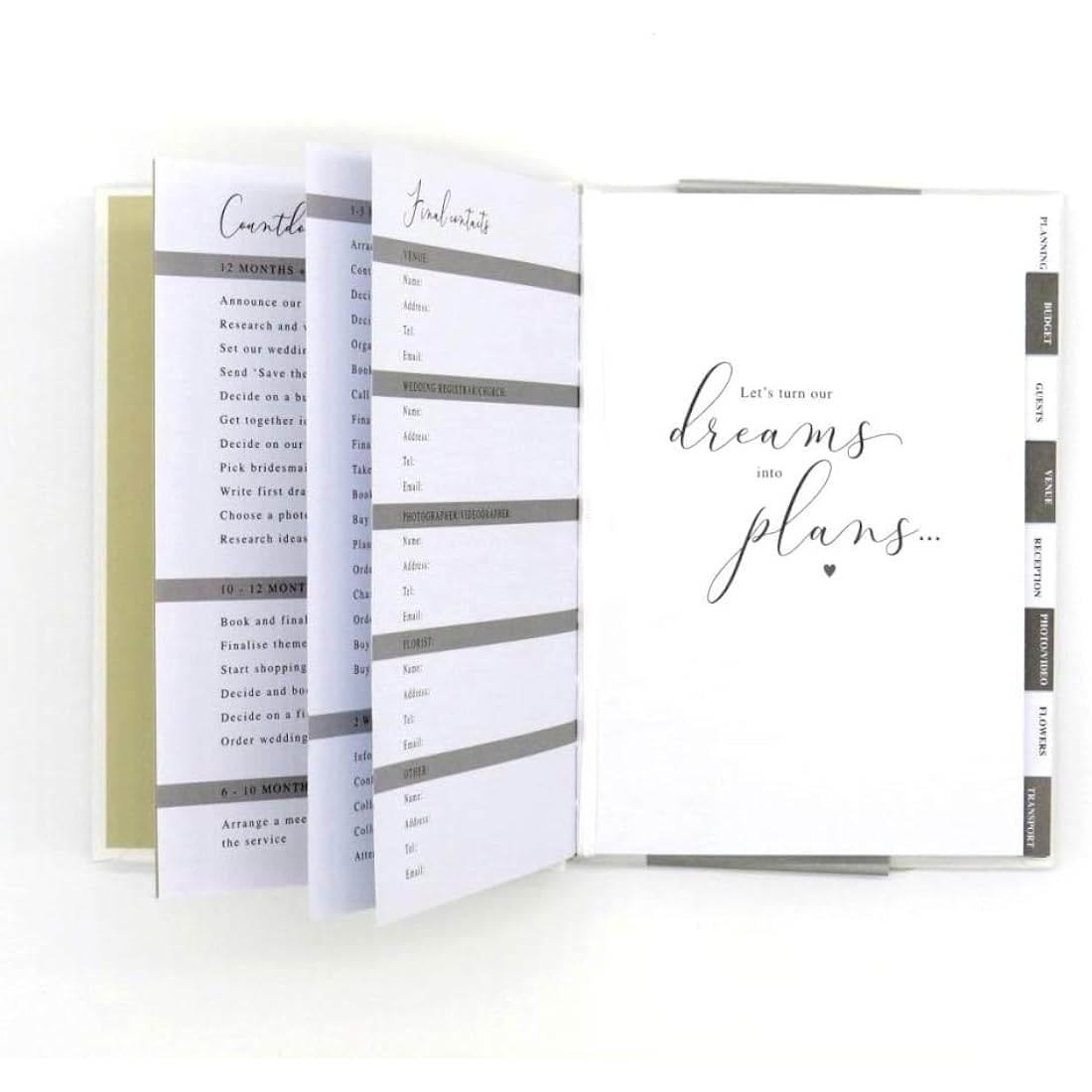 Design By Violet Ultimate Wedding Planner Book – A5 Size (5.8” x 8.3”) – Comprehensive Wedding Planning Organiser – White Planner Notebook with Budget Tracker, Guest List, Venue & Honeymoon Planning