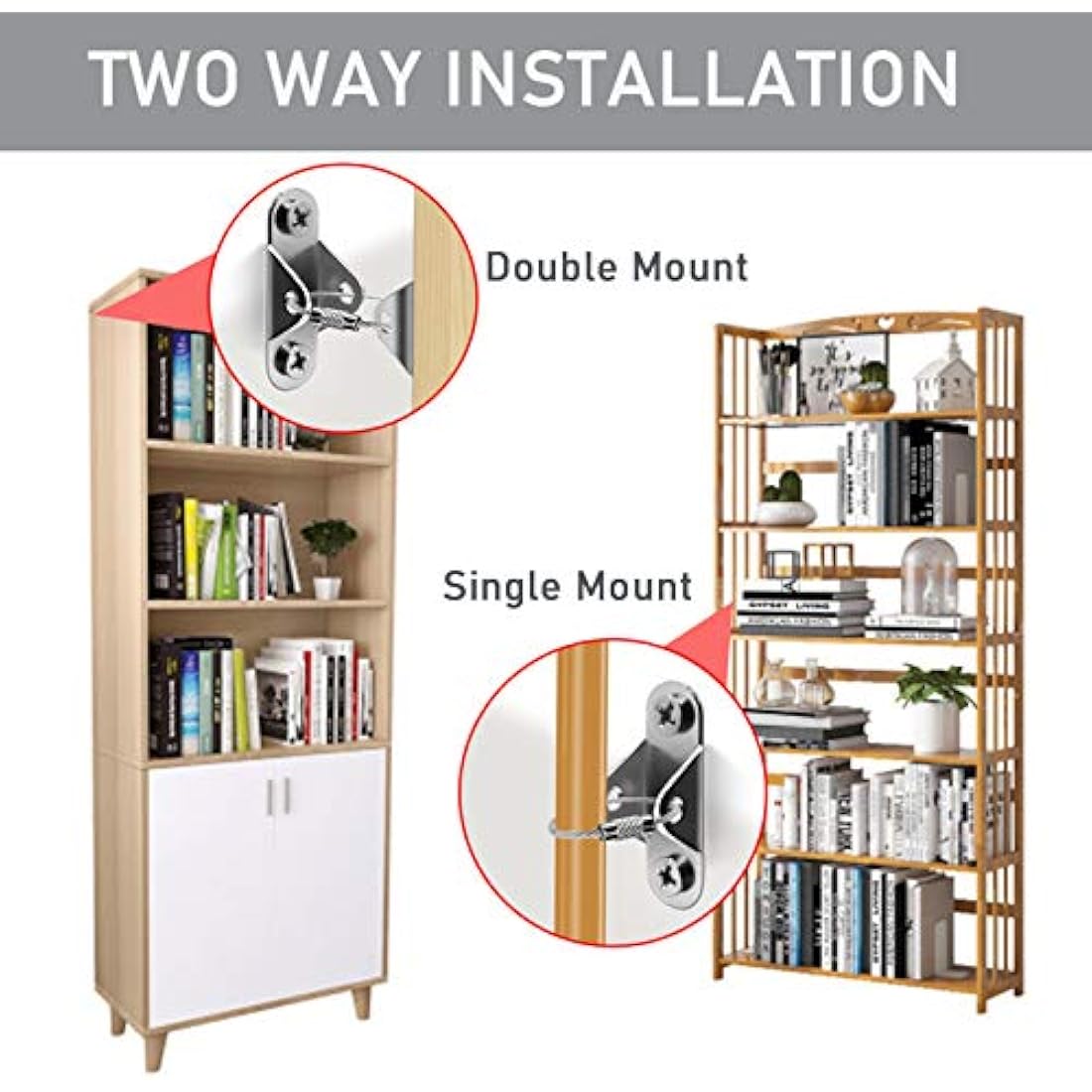 Furniture Straps (12packs), Baby Proofing Metal Anti-Tip Furniture Straps kit for Baby Proofing & Pet Protecting, Anti-Shedding, Secure Bookshelf, Cabinet, Dresser