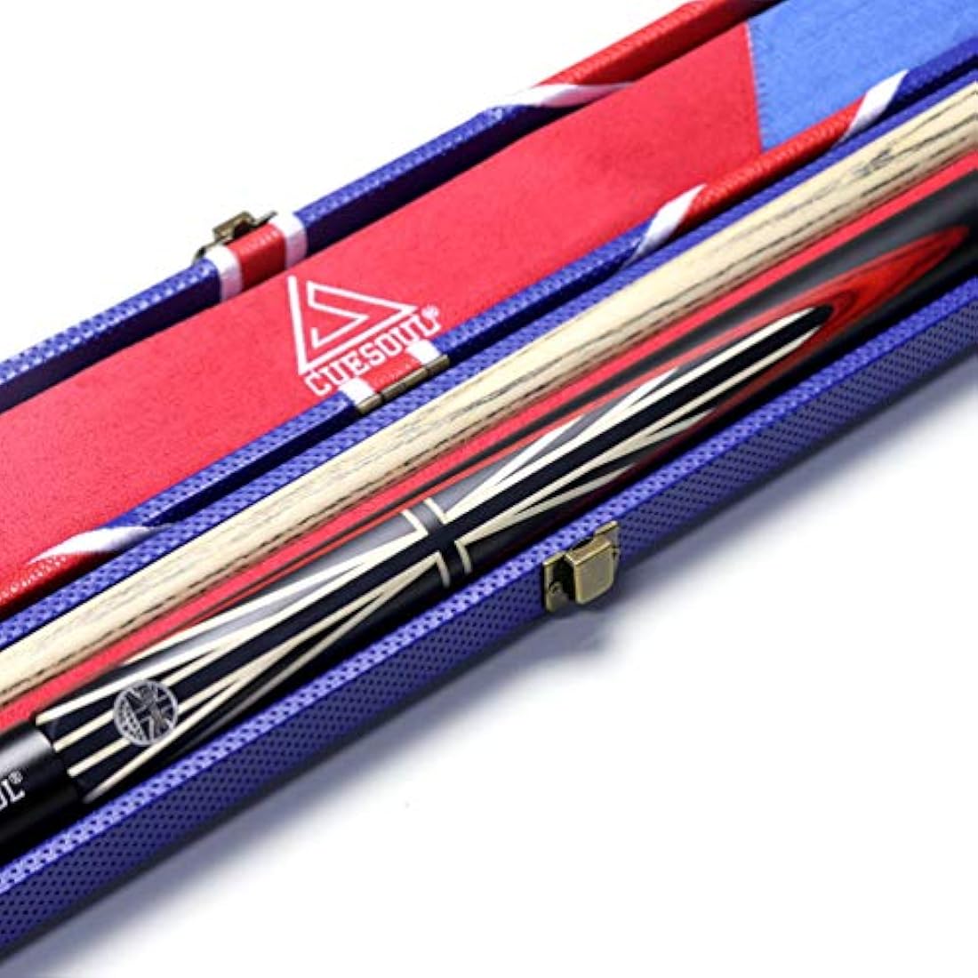 CUESOUL 57" Handcraft 3/4 Jointed Ebony Snooker Cue with Union Jack Flag Design