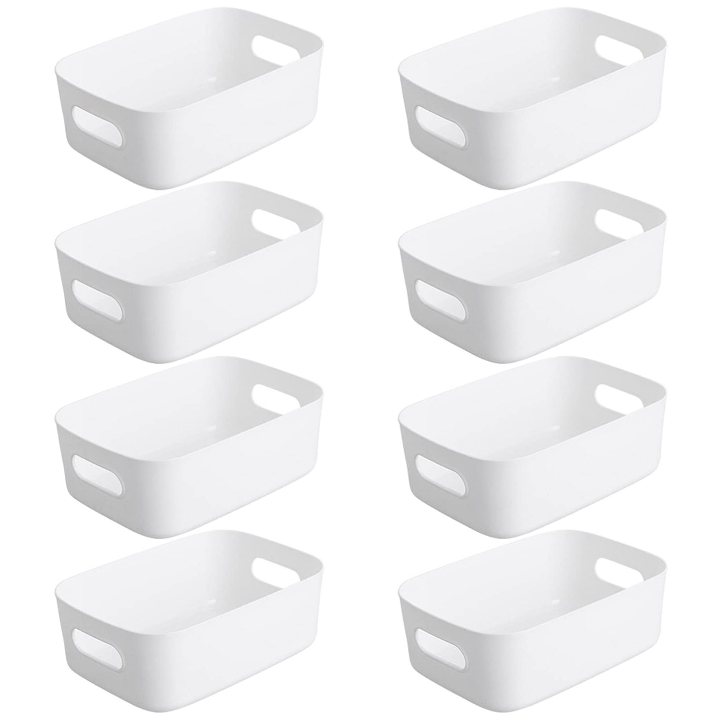 Bgfuni Set of 8 Small Plastic Storage Baskets, Office Home and Kitchen Tidy Organiser
