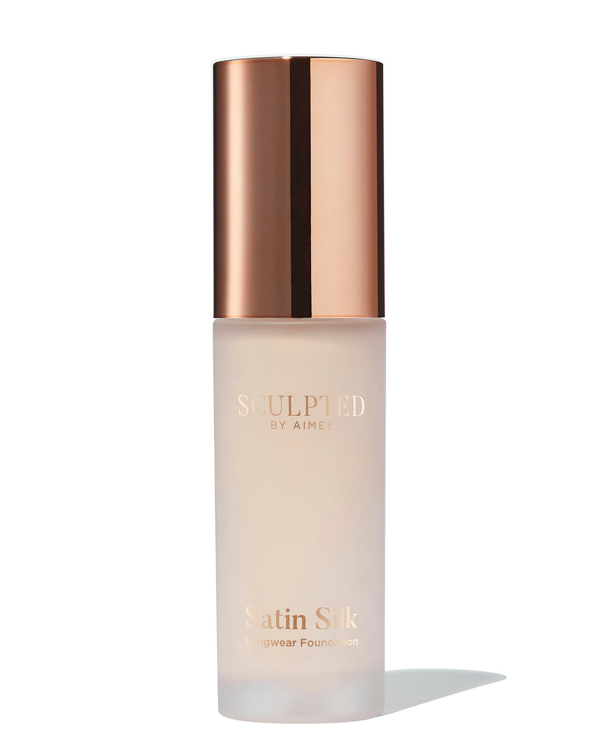 Satin Silk Longwear Foundation from Sculpted by Aimee (Porcelain 1.0) - Lightweight, Hydrating & Buildable High Coverage, Sweat-Resistant Foundation