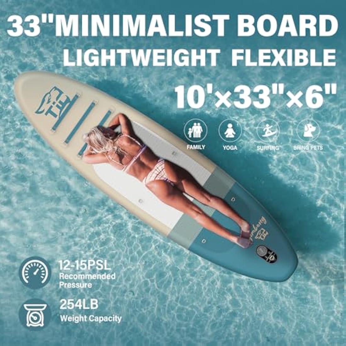TIGERXBANG Inflatable Stand Up Paddle Board 11'6"/11'/10' with SUP Board Accessories, Versatile Premium Paddle Boards for Adults/Youth, Inflatable Paddle Board Polar/Wave/Sunny Wave Collection