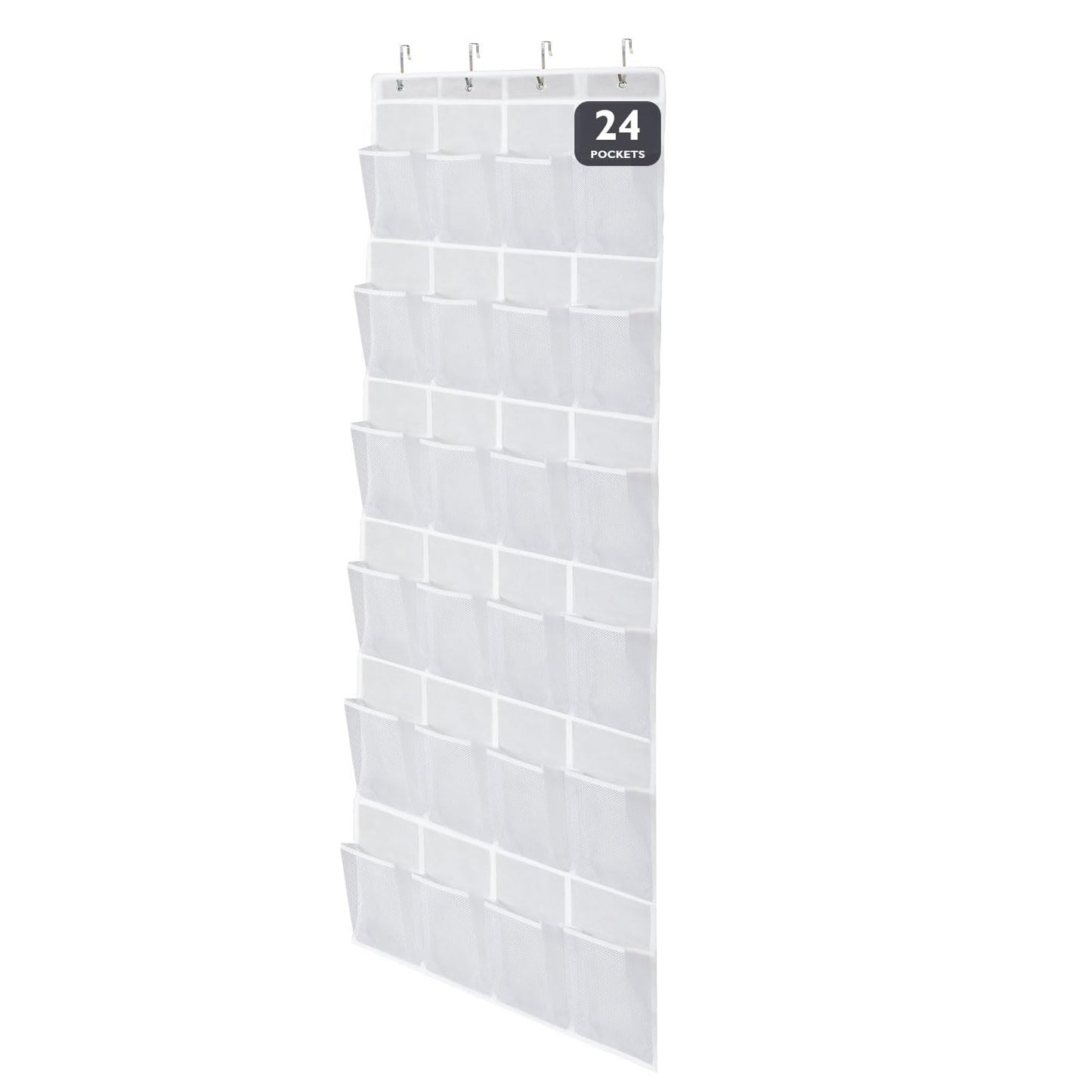 ManGotree Over Door Shoe Organiser 24 Mesh Pockets Hanging Shoe Storage