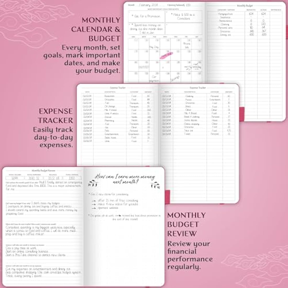 Legend Budget Planner – Financial Organizer Book. Money Account & Expense Tracker Notebook Journal for Household Monthly Budgeting (Hot Pink)