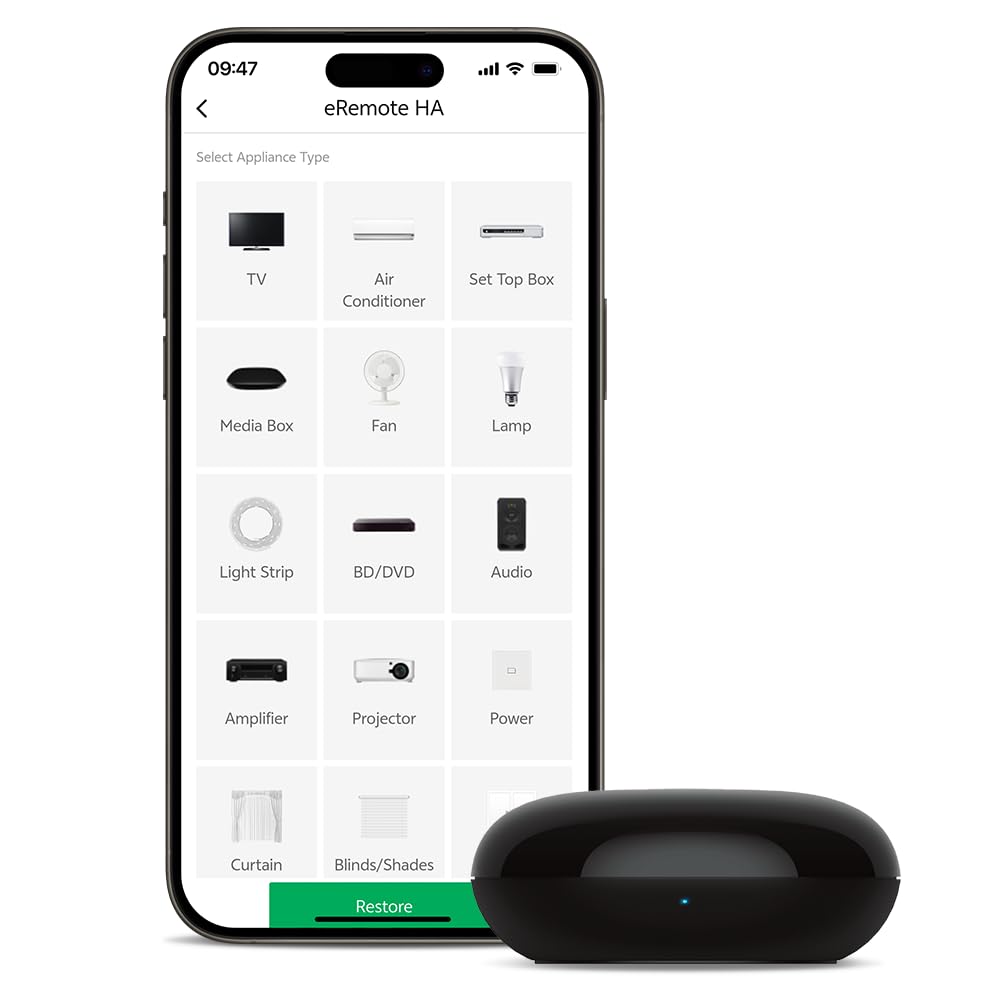LinknLink eRemote HA Smart Wi-Fi IR Universal Remote control, Infrared Blaster for TV, Aircon, STB, IR2MQTT Home Assistant, Compatible with Alexa,