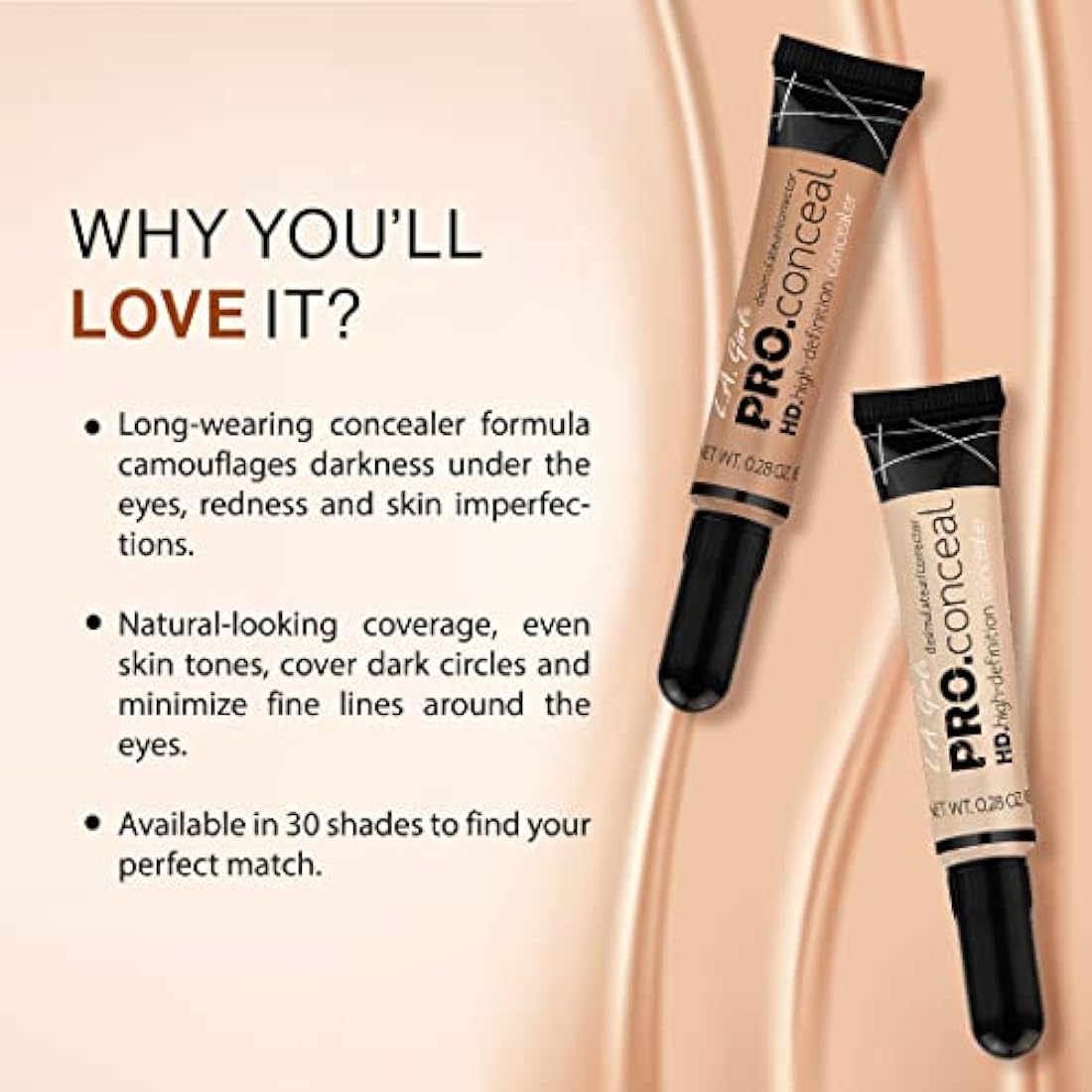 L.A. Girl Cosmetics Pro Conceal HD Concealer, Beautiful Bronze 8 g