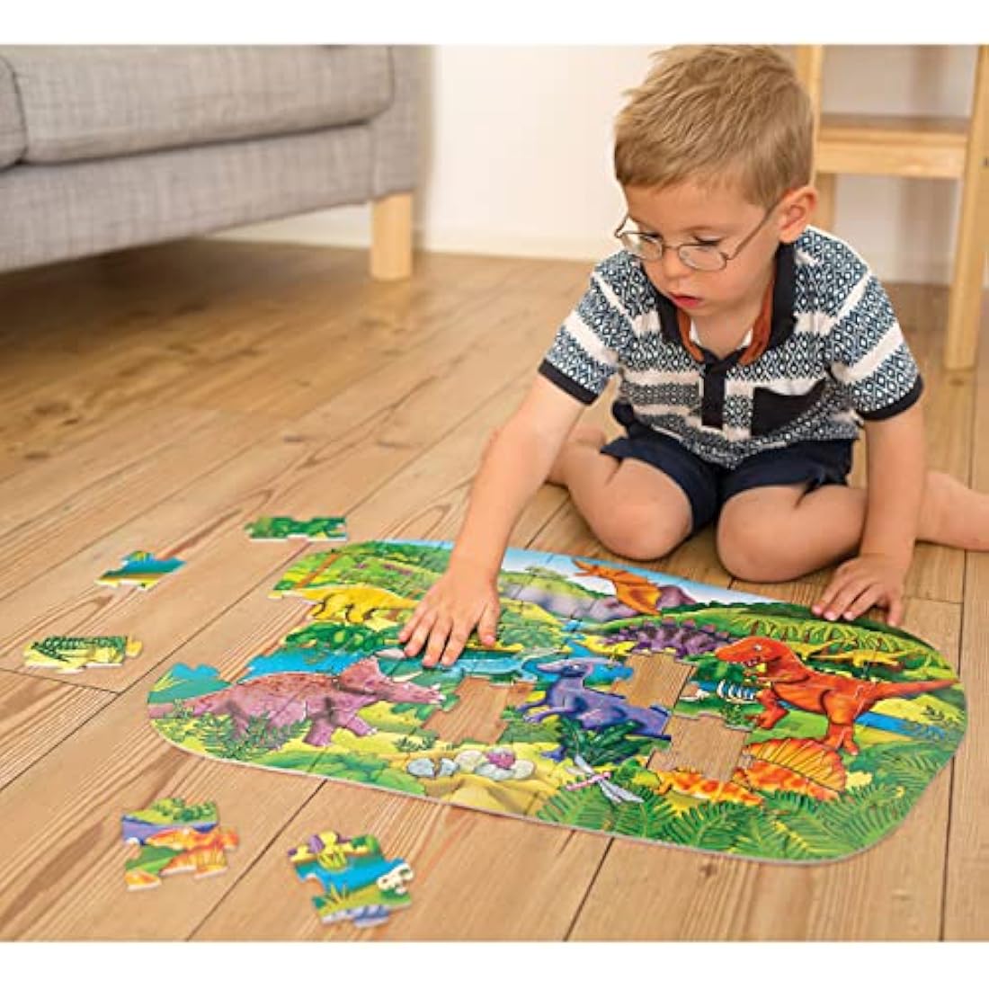 Orchard Toys Big Dinosaurs Jigsaw Puzzle for Kids - Large, 50-Piece, Dinosaur Floor Puzzles for 4+ Year Olds - Giant Games and Educational Toys for Children, Toddlers, Boys and Girls - 58 x 40 cm