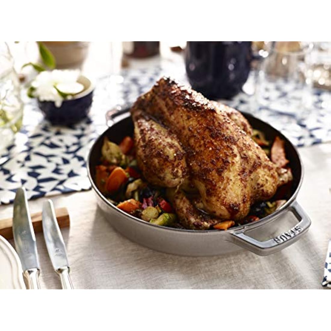 STAUB 40511-726-0 Cast Iron Frying Pan with Two Handles, Graphite Grey, 26 cm
