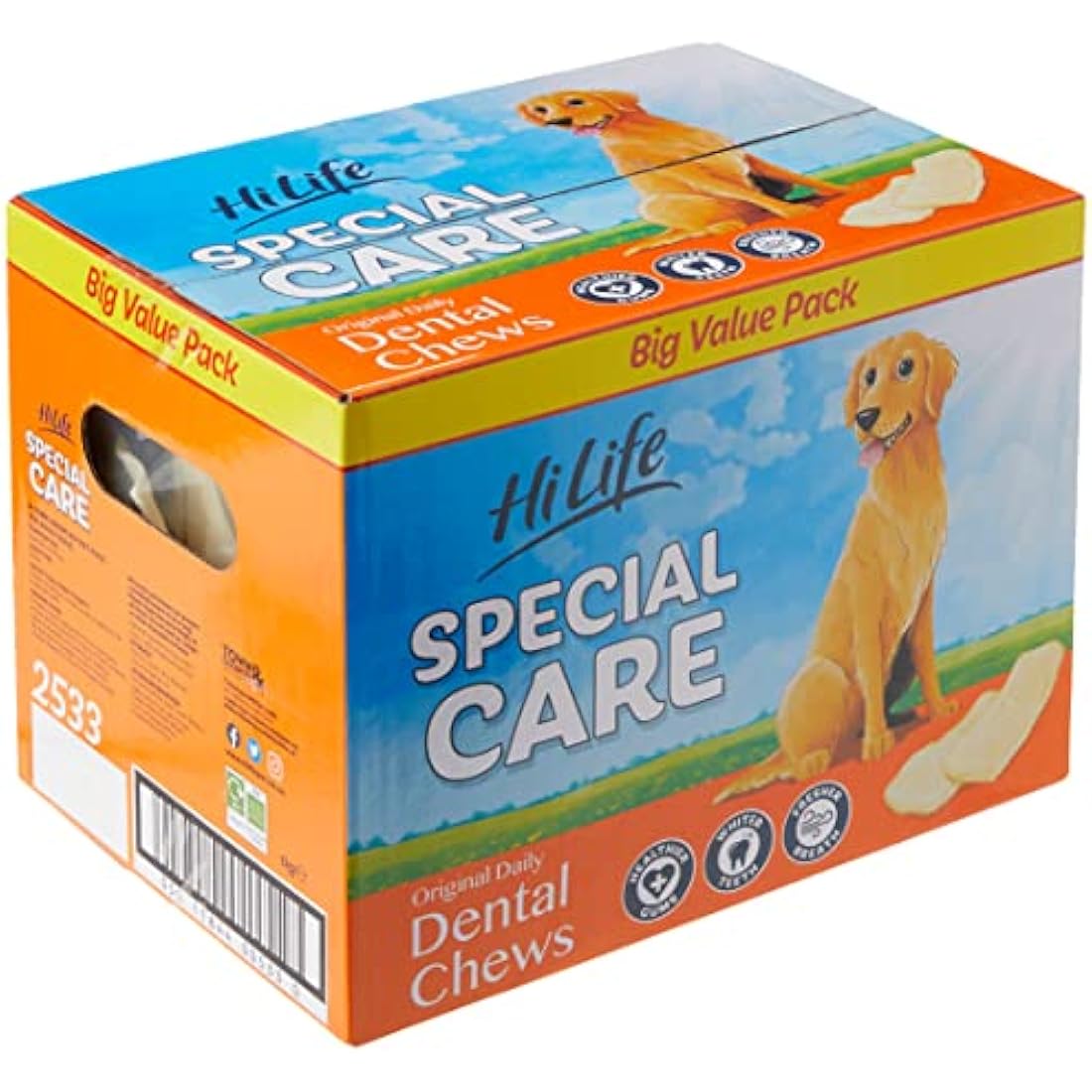 Special Care Original Daily Dental Chews for Dogs, For Healthier Gums, Whiter Teeth & Fresher Breath, Help Reduce Tartar Build Up, 1kg Bulk Box (60 Count)