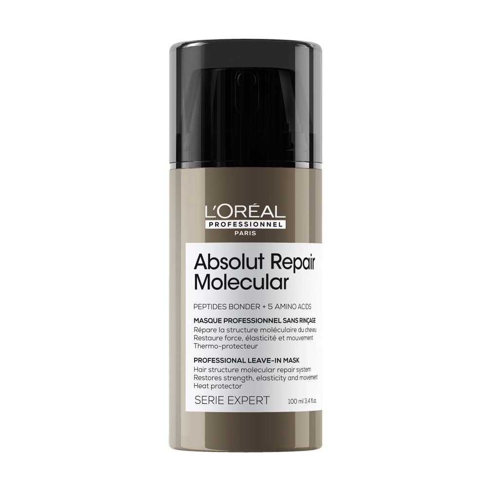 L?Or?al Professionnel Absolut Repair Molecular Leave-In Hair Mask 100ml, For Extremely Damaged Hair, Molecular Peptides Bond Repair, Restore Strength