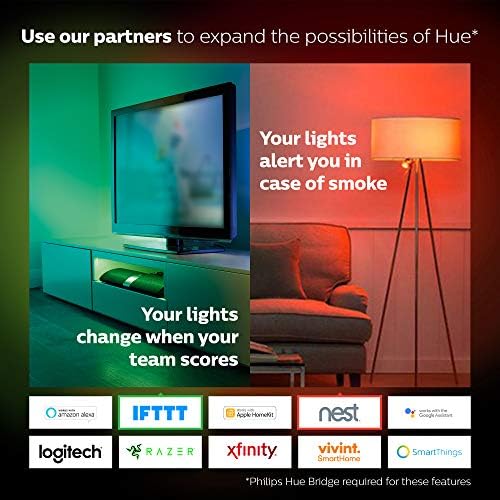 Philips Hue White and Colour Ambiance Mini Starter Kit [B22 Bayonet Cap] Includes 2 Smart LED Bulbs and a Hue Bridge, Compatible with Alexa, Google Assistant and Apple Homekit