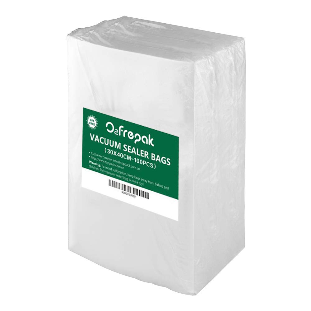 O2frepak 100 Count 30X40cm Textured Vacuum Sealer Bags for Food,BPA Free and Heavy Duty Embossed Vacuum Seal Food Sealer Bags,Great for Sous Vide