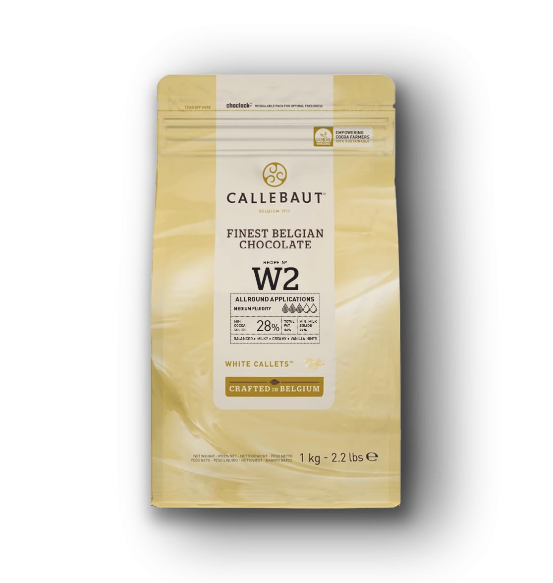 Callebaut W2 Finest Belgian White Chocolate Couverture Callets 28.0% Cocoa 1kg
