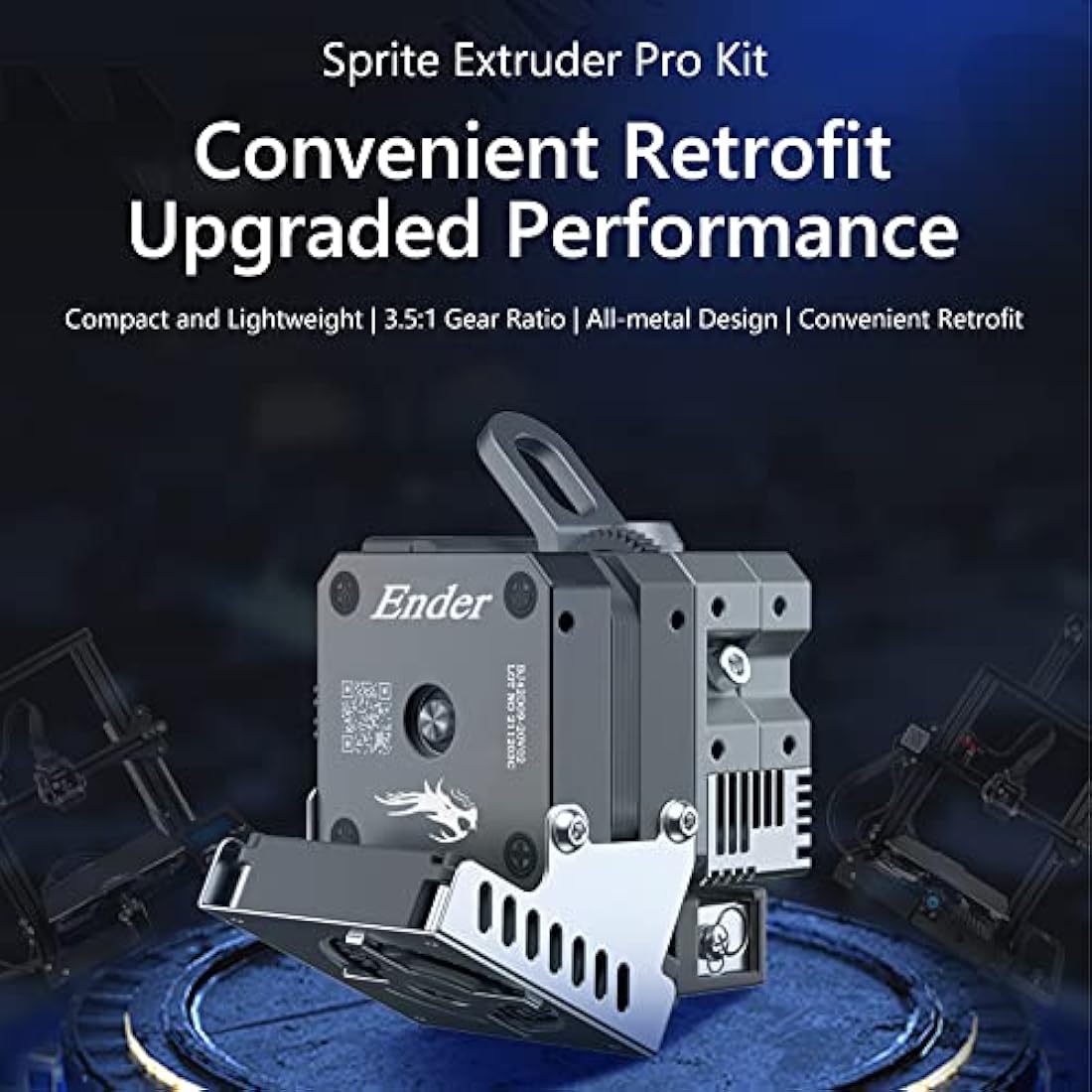 Creality Official Sprite Extruder Pro Direct Drive Extruder Kit All Metal 300℃ High Temperature, Extrusion Force Up to 80N, for Ender 3/Ender 3 Pro/Ender 3 Max,/Ender 3 V2,Support Flexible Filament
