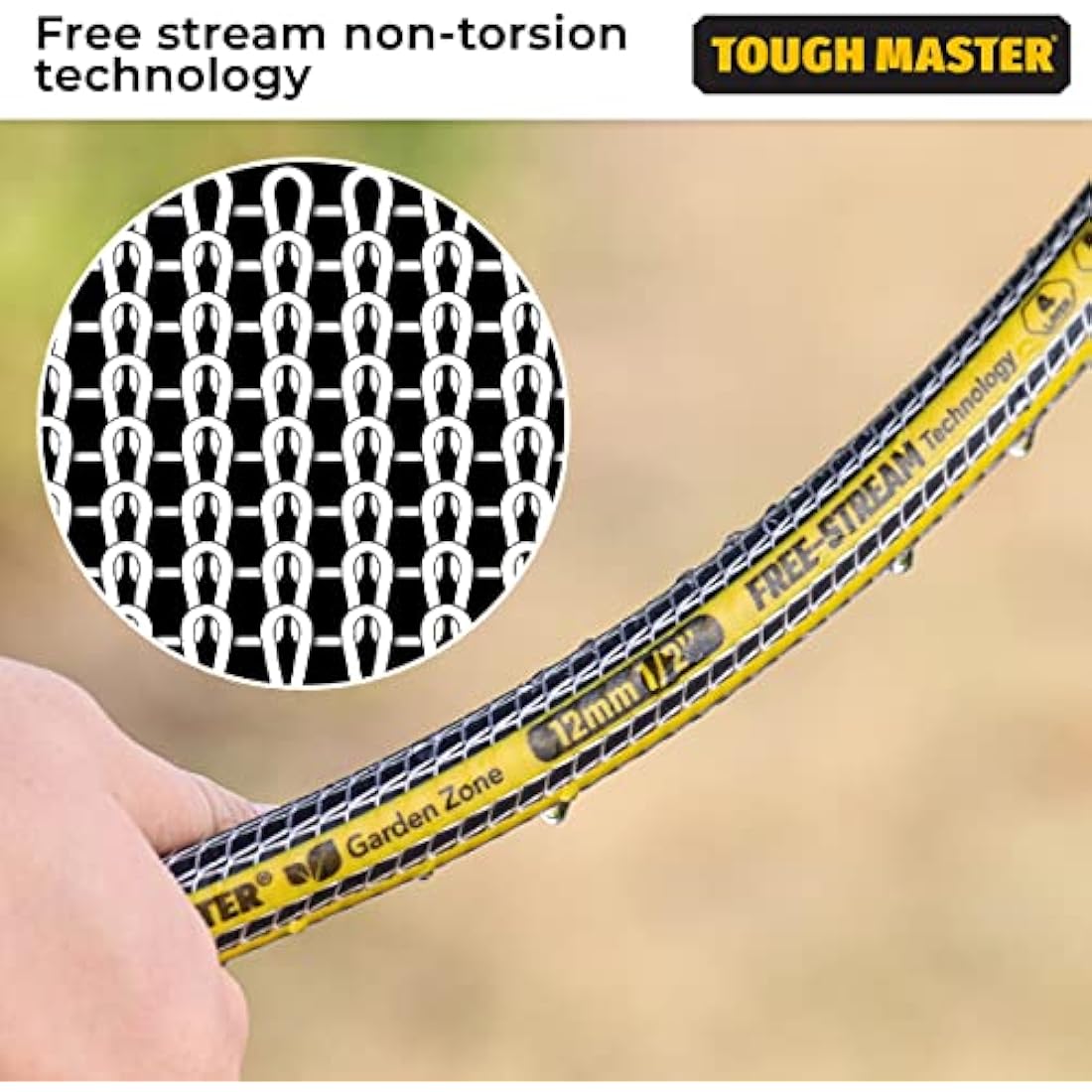 Garden Hose 15m 50ft 4-Layer Reinforced Outdoor Watering Accessories for Garden Water Feature, Pressure Washer, Garden Sprinklers, DIY Tools Tough Master