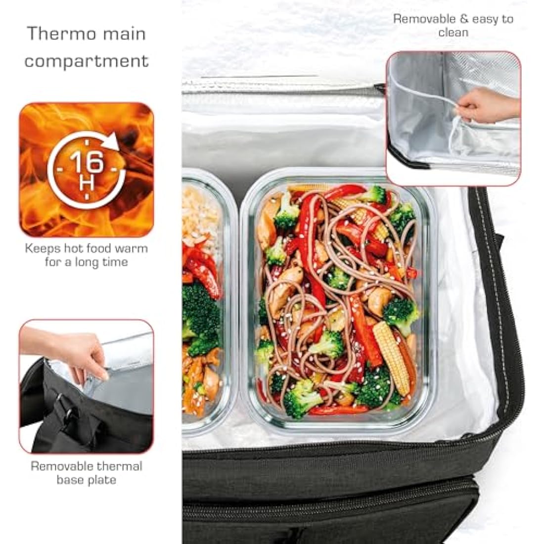 bomoe Insulated Folding Cooler Bag 45L – Outdoor Cool Box with 16h Cooling Function with Shoulder Straps, Waterproof Thermal Picnic Bag with Storage Space – Anthracite IceBreezer KT43