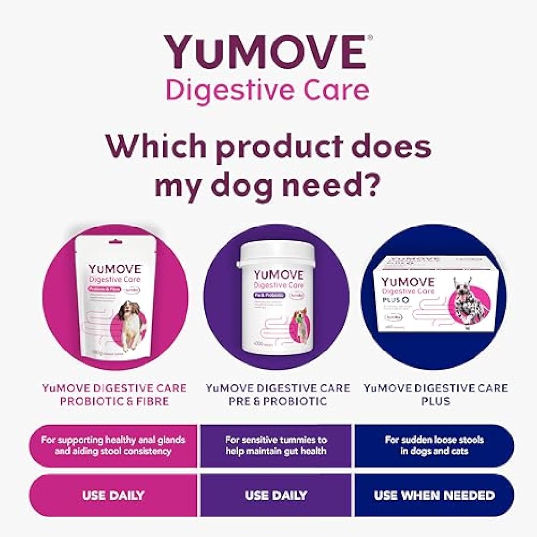 YuMOVE Digestive Care PLUS, Dogs & Cats Pre and Probiotics Supplement for Gut Health, Digestive Support Veterinary Strength with Fast-acting Ingredients, All Ages and Breeds, 6 Sachets