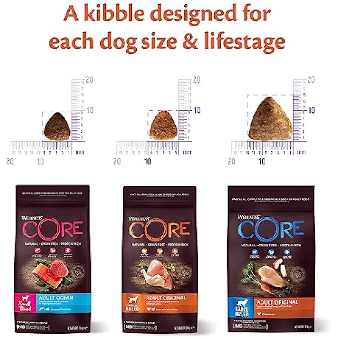 Wellness CORE Small Breed Ocean, 5kg, Salmon & Tuna, Dry Dog Food for Small Breeds, Grain-Free, High Fish Content, Protein-Rich, Supports Healthy Skin & Shiny Coat