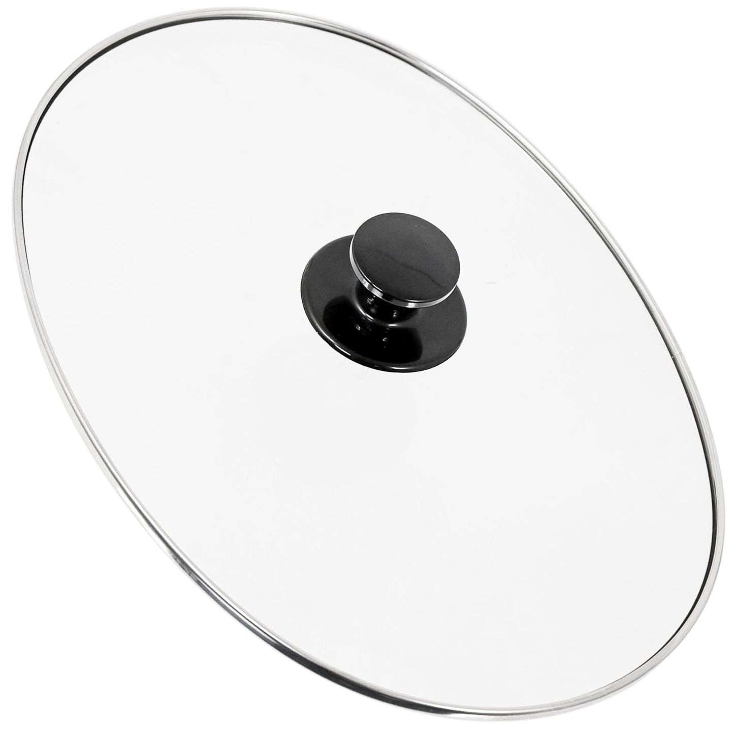 SPARES2GO Universal Large Oval Glass Lid & Knob Handle for 5.5L 6L 6.5L Slow Cookers