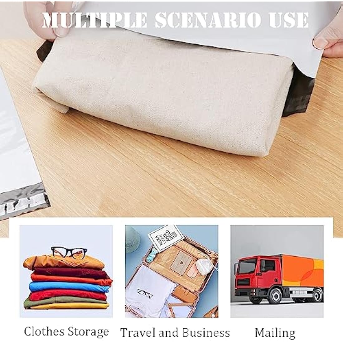 YAAVAAW 50pcs 28x42cm White Vinted Postage Bags Mailing for Clothes,Mailing Poly Postal Self Seal Bags,Parcel Shipping Strong Packaging Bag Delivery Plastic Envelopes Posting Clothes Parcel