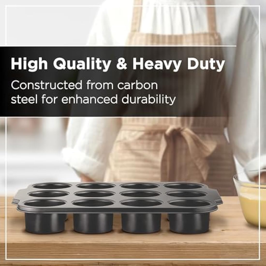 Wrenbury Mini Cheesecake Tins Removable Base - Bake with Confidence - 12 Cup Loose Based Mini Sandwich Tin Muffin Mould - Food Safe and Dishwasher Friendly 3" Cup