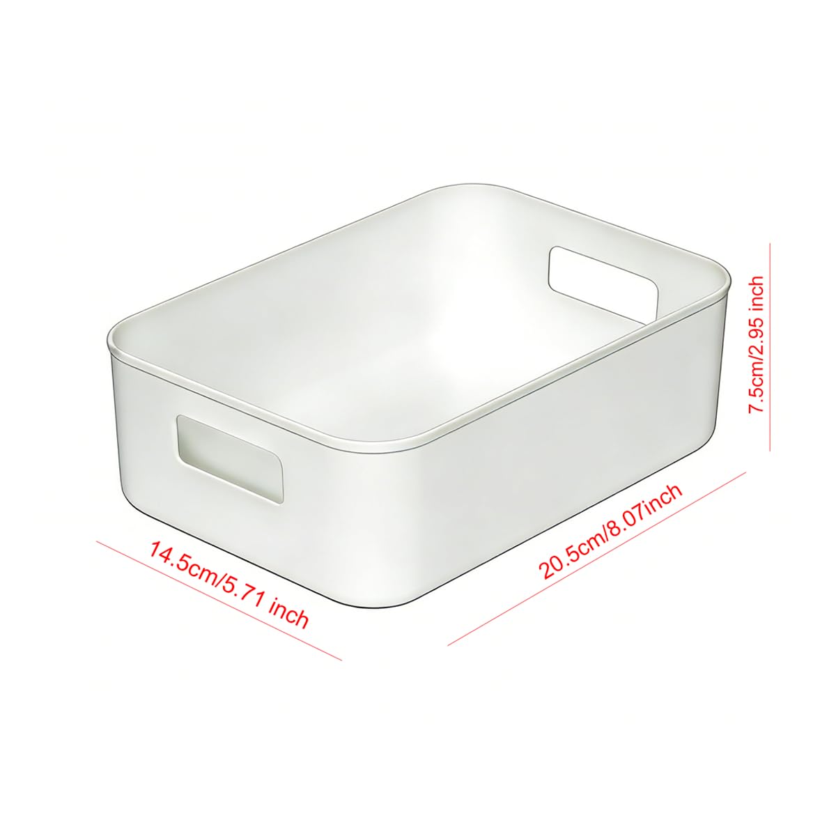 Furnestorica Pack of 10 Plastic Storage Boxes with Handles, Stackable Organiser Box 20.5 x 14.5 x 7.5 cm for Kitchen, Bathroom, Cupboard, Shelf