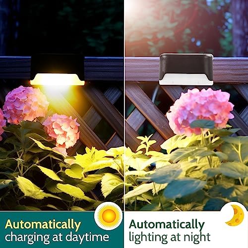 Solpex Solar Deck Lights, 20 Pack Solar Lights for Outdoor, Waterproof for Outdoor Stairs, Step, Fence, Yard, Patio, Pathway(Black Warm White)