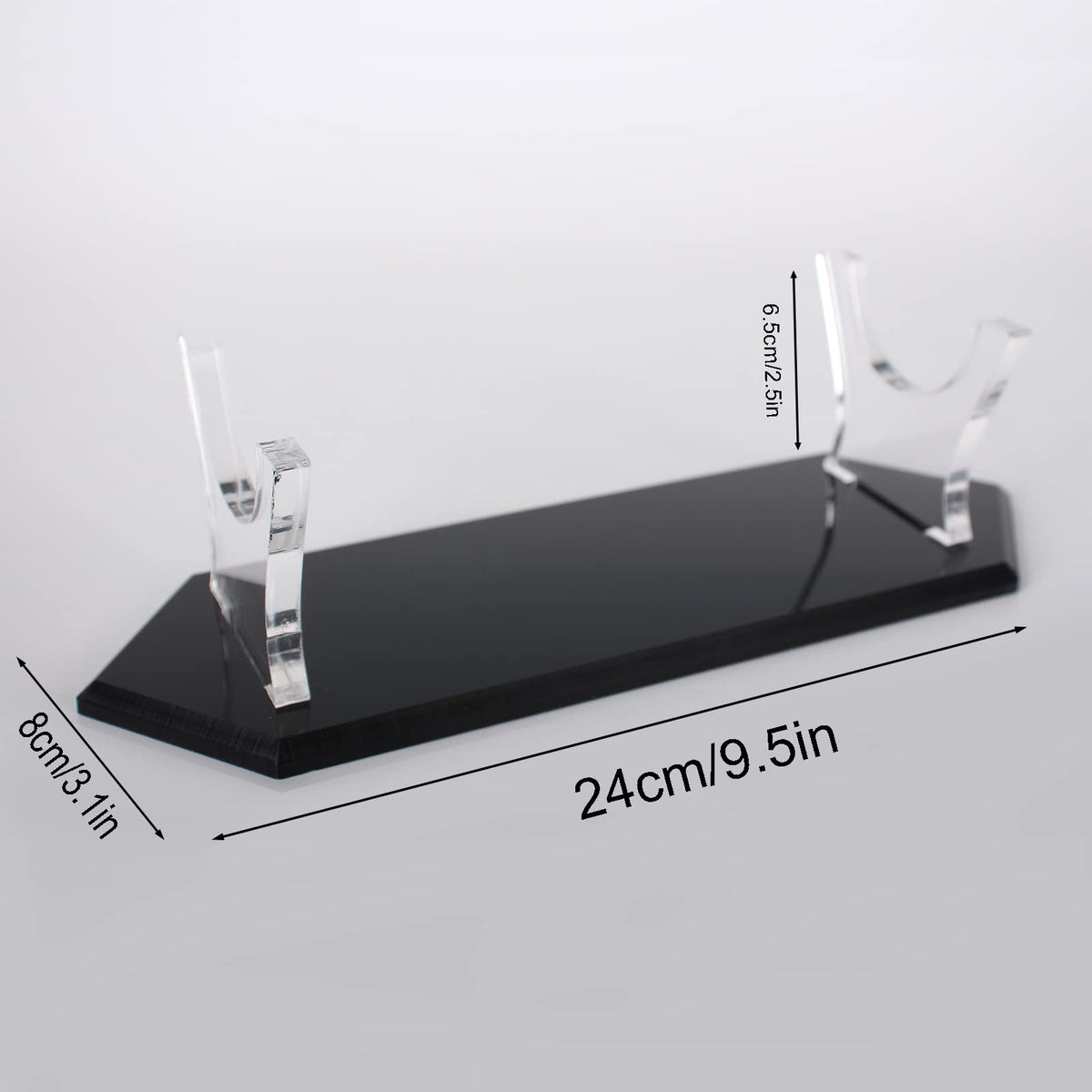 WANLIAN Lightsaber Display Stand Acrylic Light Saber Hilt Holder for Show Sword (Black Bottom)