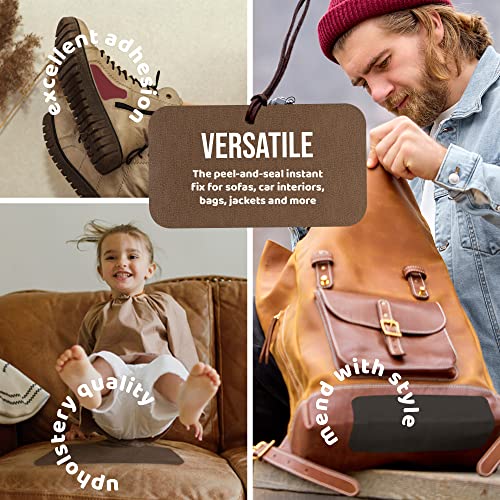 MastaPlasta Original Self-Adhesive Leather Repair Patch - Dark Brown 150 x 10cm (60 x 4in). Your Quick and Easy All-in-One Upholstery-Quality Leather Repair Kit for Sofas, Car Seats, Bags & DIY