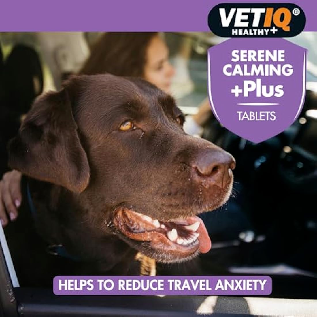 VETIQ Serene Calming Plus+ Tablets For Large Dogs, Helps to Reduce Anxiety in All Scenarios Short & Long Term , 60 Tablets