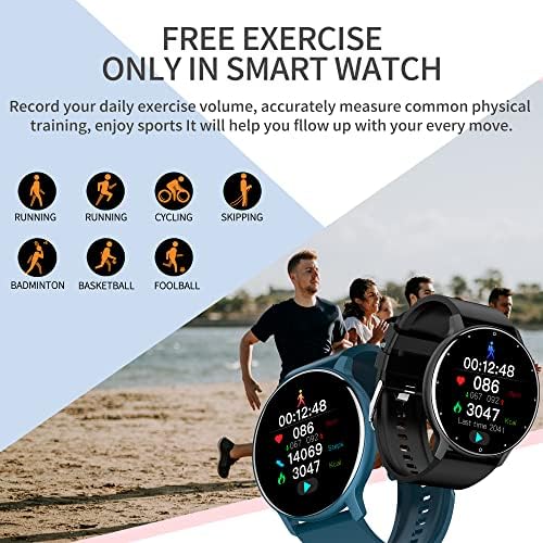 Smart Watch for Android Phones iOS Phone Ultra Thin Smartwatch Heart Rate Monitor Fitness Tracker with Blood Pressure Pedometer Calorie Counter Watch for Women Men