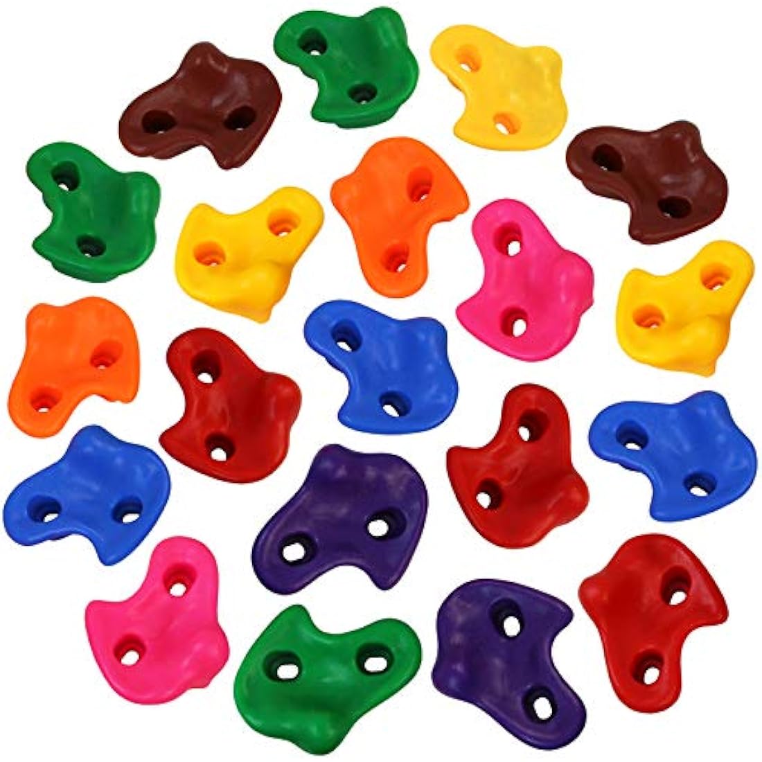 ALPIDEX Children's climbing holds, load capacity up to 200 kg, Mounting material included, different quantities multicolored - 20 pieces