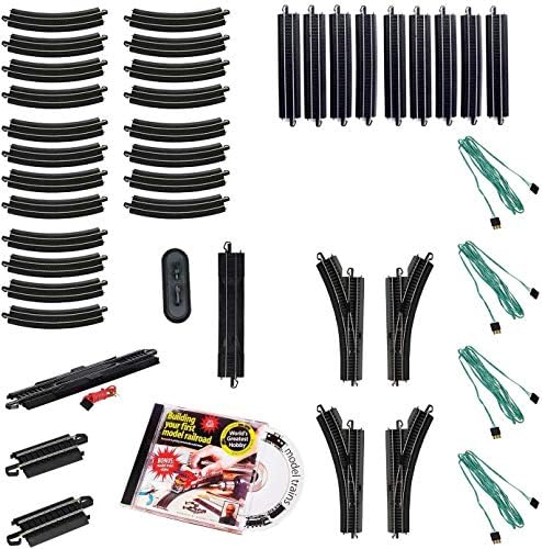 Bachmann 44497 Trains Snap-Fit E-Z World’S Greatest Hobby Track Pack-Steel Alloy Rail with Black Roadbed-HO Scale, White