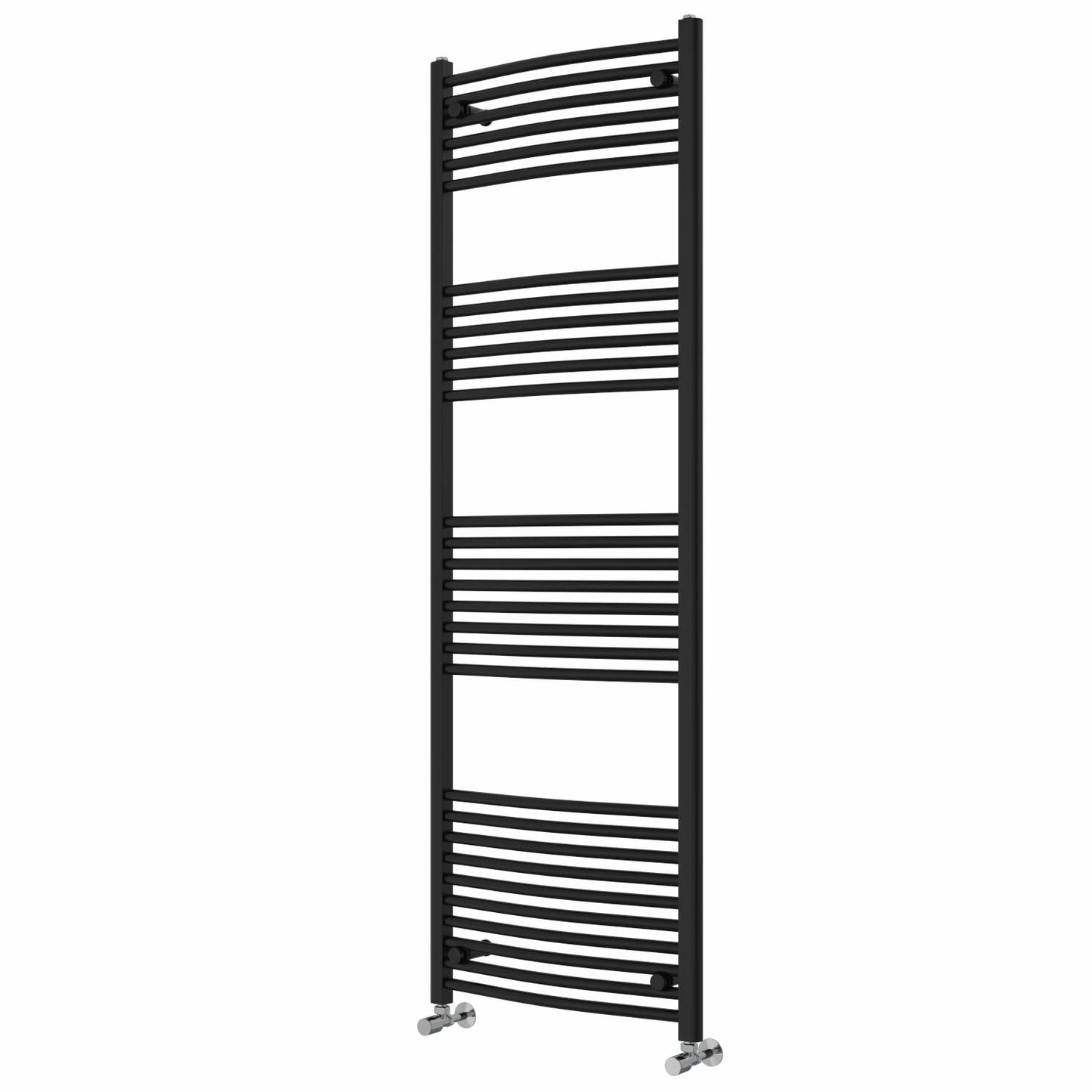 NRG Curved Black Bathroom Towel Rail Radiator Central Heating 1800x600mm
